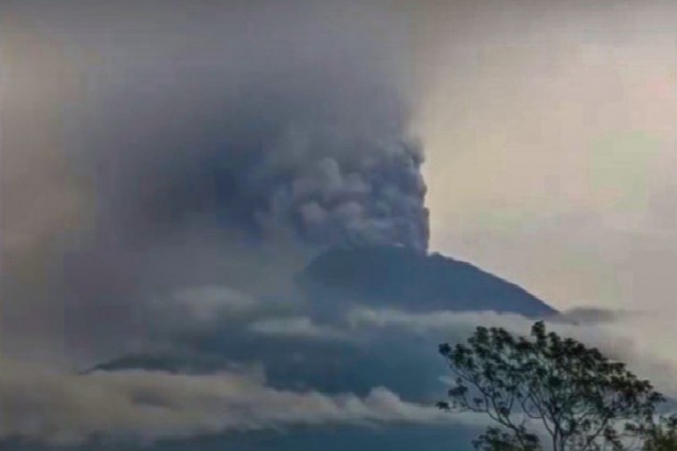 Volcano Mount Agung Erupts